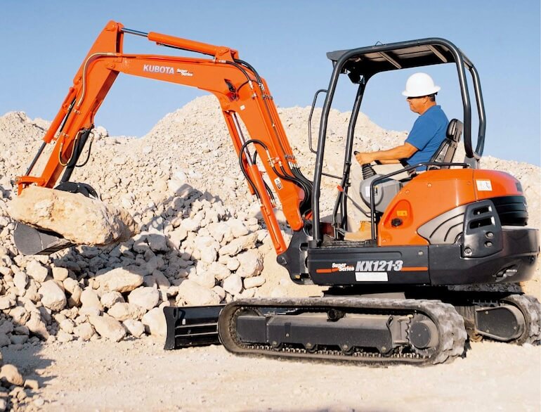 Kubota KX121-3S 6-Way Blade Mini Excavator Specs